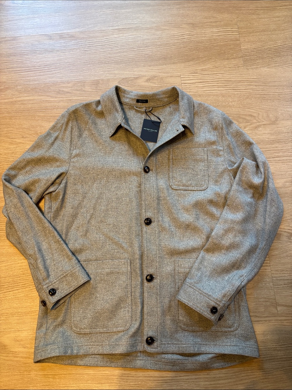 NWT Peter Millar Men’s L Strasse Chore Jacket Cashmere Silk Grey MSRP $1198
